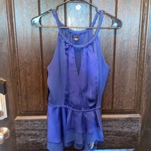 Peplum mesh back top